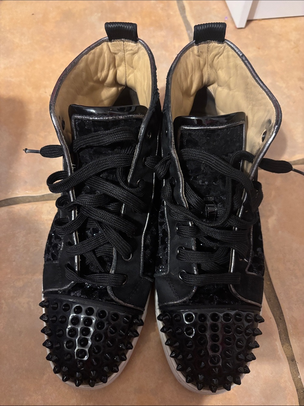 Black Studded High-Top Sneakers